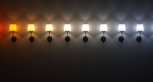 lamps with different colour temperatures