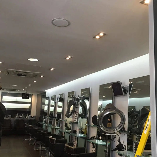 LED Tape, Cool White salon setting mounted in ceiling