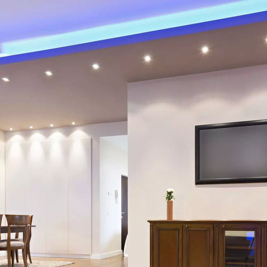 GU10 LED Light Bulb in natural white light dining room setting