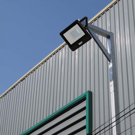 50w PIR floodlight fitted to a wall