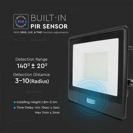 50w LED Flood Light with PIR Sensor