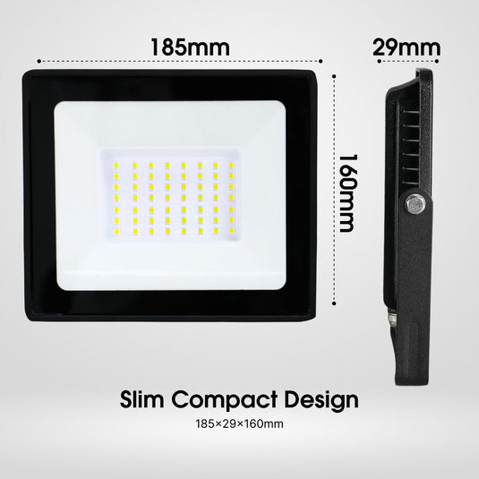 Diagram with the floodlight dimensions