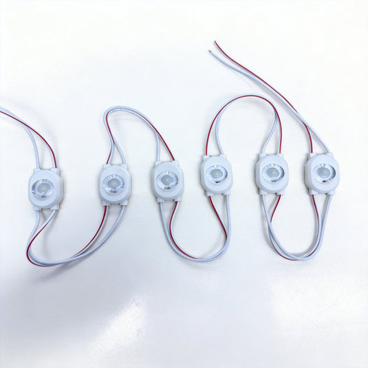 Six single LED modules in a chain