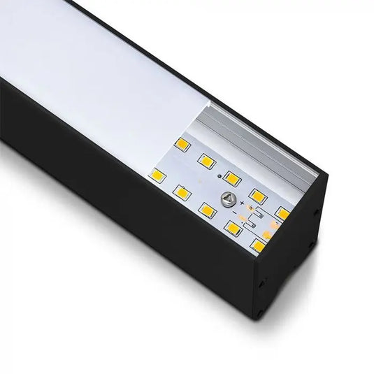 LED Linear Suspension Light, Samsung Chips - Black Finish inside LED chips