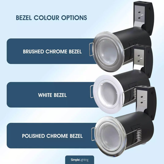 Die-Cast, Fire Rated LED Downlight  with different bezels