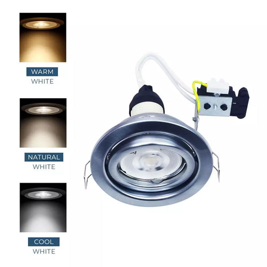 Recessed GU10 Pressed Steel Tilt Downlight colour temperature