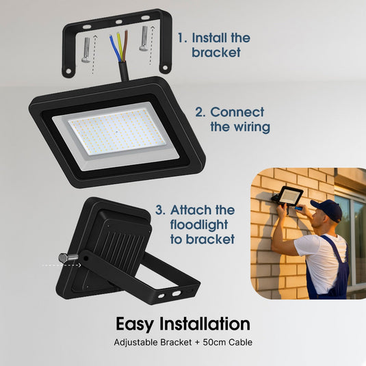 200w LED floodlight installation details