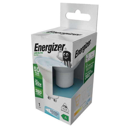 Side of the Energizer 2w GU10 LED bulb