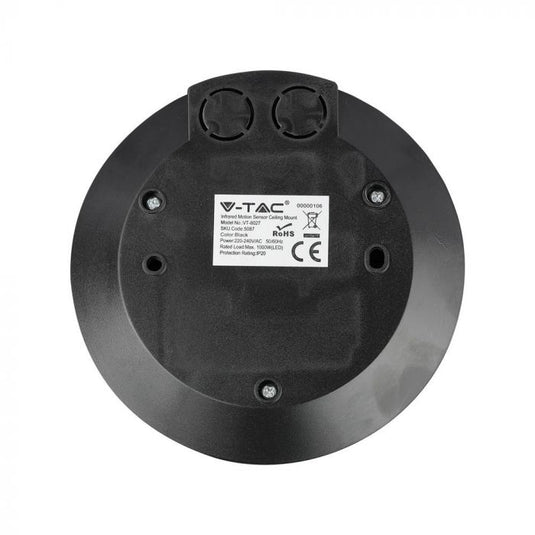 Back of the black slimline PIR sensor