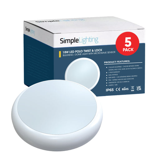 Pack of 5 Polo bulkheads with microwave sensors