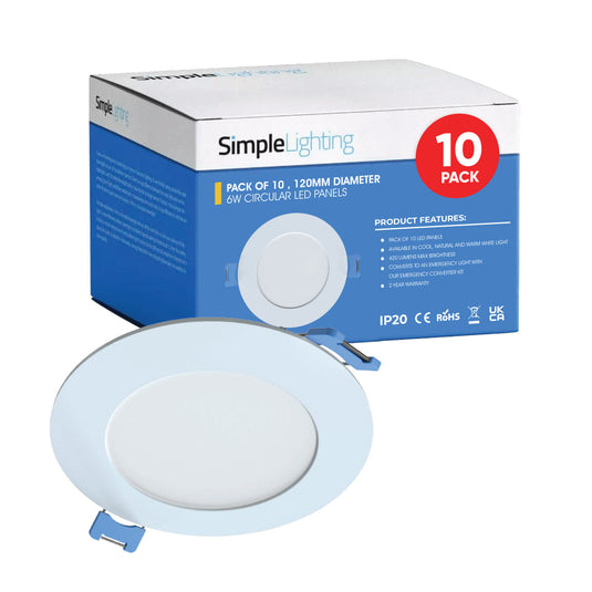 Pack of 10 6w circular LED panels