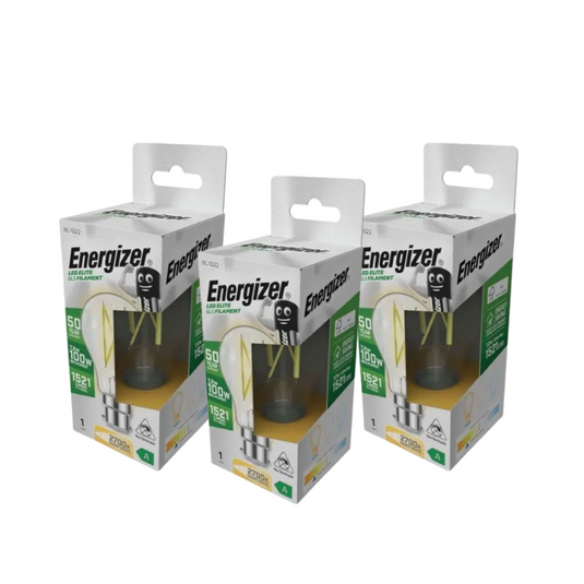 Pack of three B22 LED filament bulbs