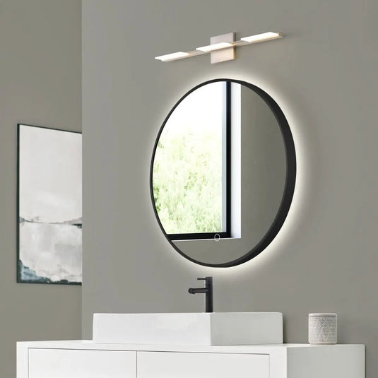 Luxe, 600mm LED Bathroom Mirror - Brushed Black