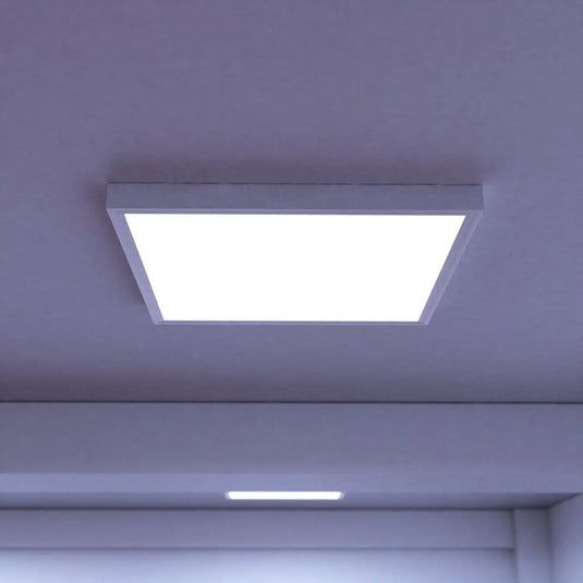 40w Surface Mounted LED Panel, Cool White full view shot mounted on the ceiling
