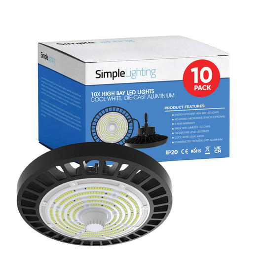 Ten 200w round LED high bay lights