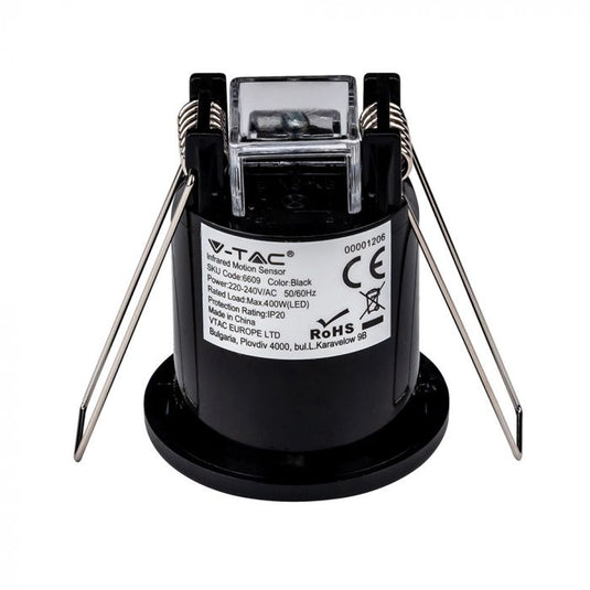 Side of the black recessed PIR sensor