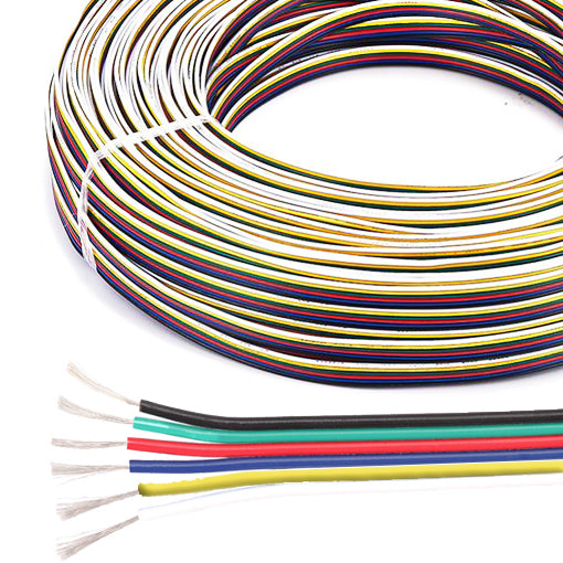 Roll of 6 core LED strip cable for RGB+CCT strip