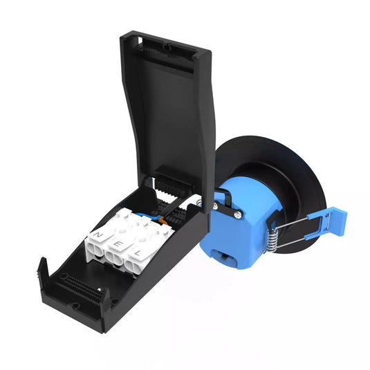 6w Fire Rated Downlight, Matt Black with Push fit connector