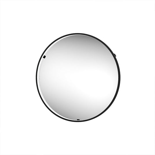 Aspect round LED bathroom mirror with matt black edge