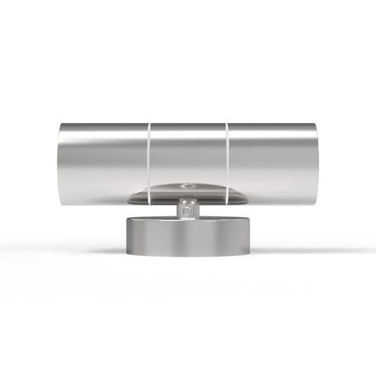Twin IP44 Outdoor Stainless Steel Wall Light - GU10 side shot