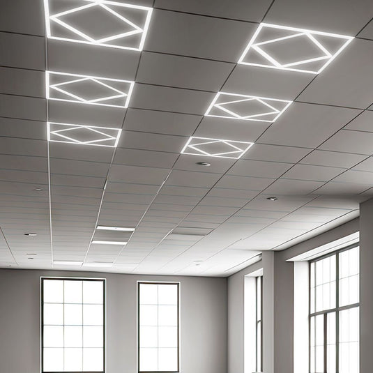 Diamond border LED panel lighting a room, second view