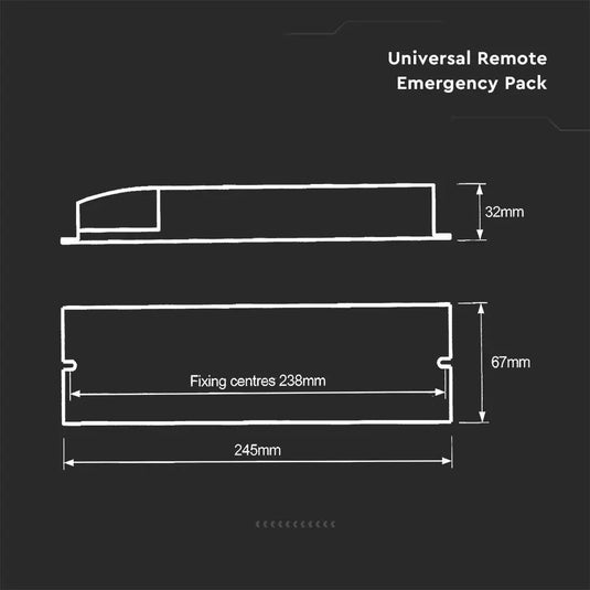 Diagram with the emergency kit dimensions