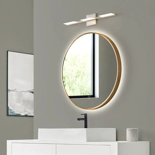 Luxe, 600mm LED Bathroom Mirror - Walnut Style Bezel