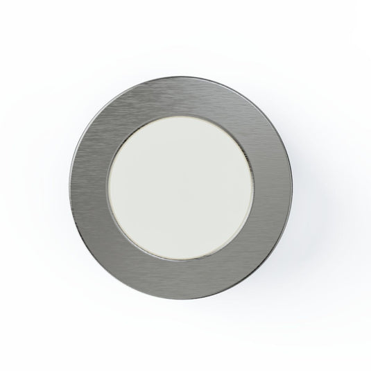 Front of the brushed chrome under cabinet light