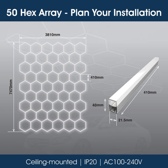 Infographic on planning a 50 hexagon layout