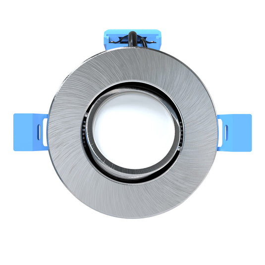 Brushed Chrome, Tilt, Fire Rated GU10 Downlight - Top