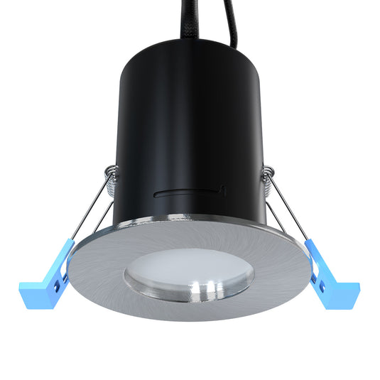 IP65 Fire Rated Downlight - Brushed Chrome - Side