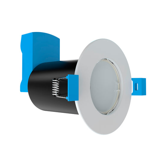 White Downlight, Fire Rated GU10 with bulb 90 angle