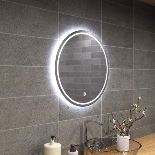 Glow, 600mm LED Bathroom Mirror in cool white light