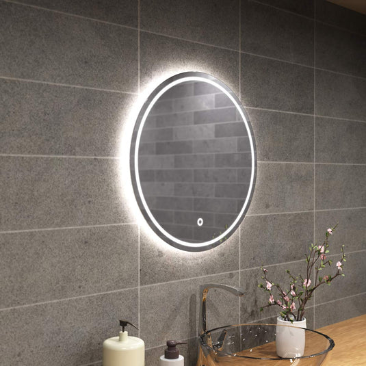 Glow, 600mm LED Bathroom Mirror in natural white light