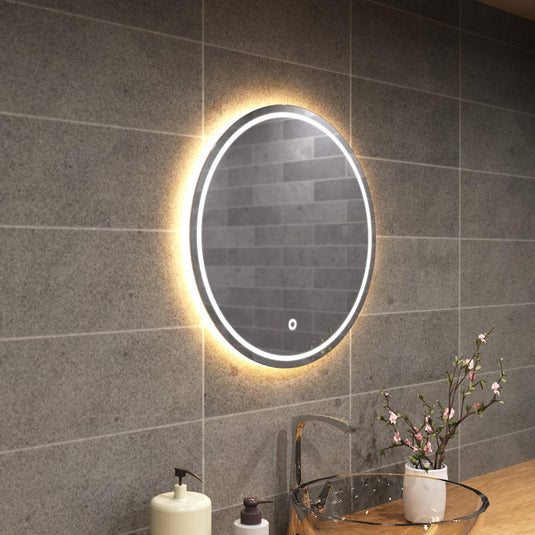 Glow, 600mm LED Bathroom Mirror in warm white light