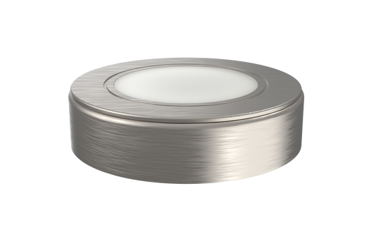 Close up of the brushed chrome finish