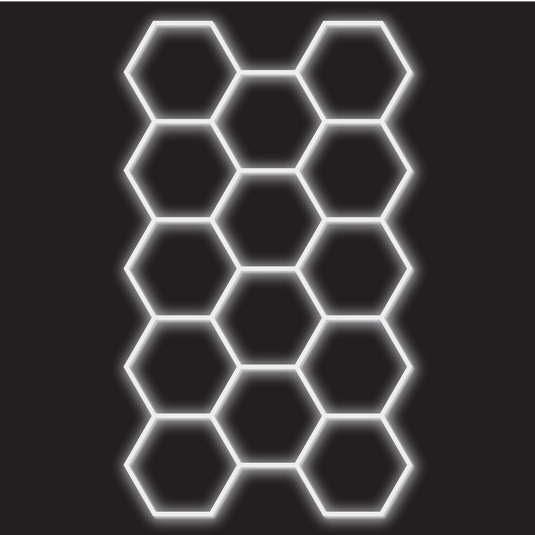 14 hexagon LED kit on a black background