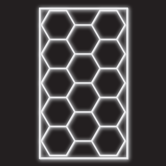 14 hexagon LED kit with border on a black background