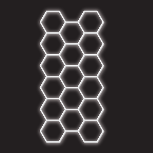 17 hexagon LED kit on a black background