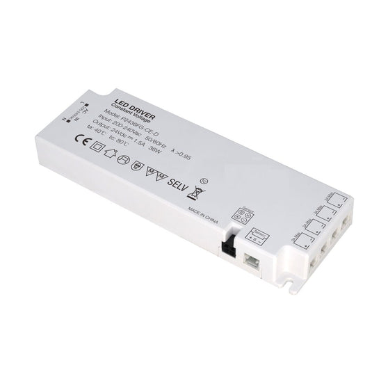 Sensor port and output sockets on the LED driver