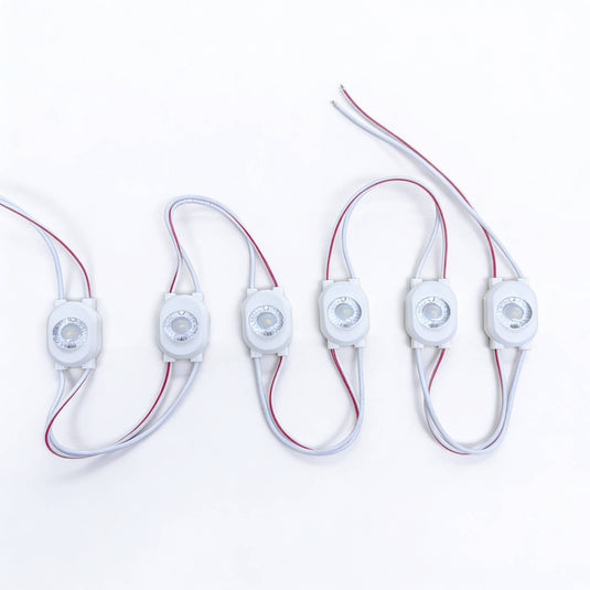 Six single LED modules connected in a line