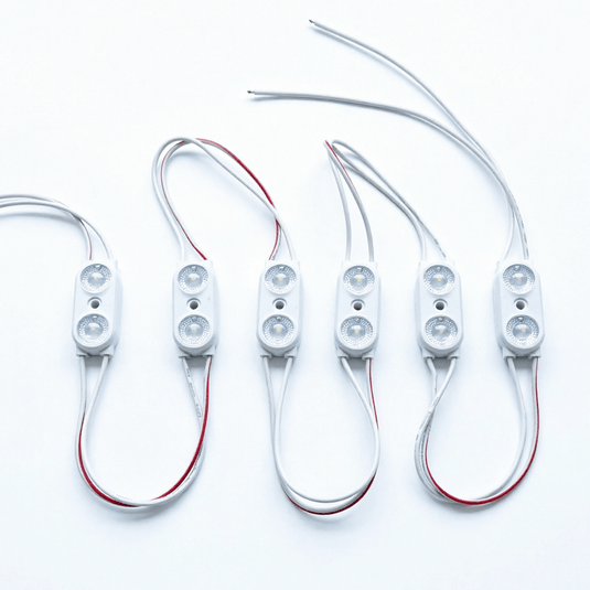 Six twin LED modules connected in a line