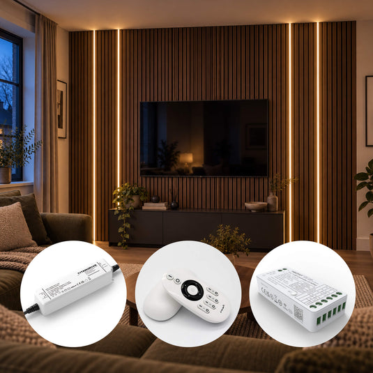 4 x 2.4m slat wall lighting kit with driver and remote