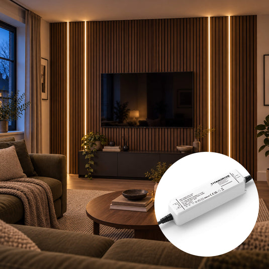 4 x 2.4m acoustic slat wall lighting kit with driver