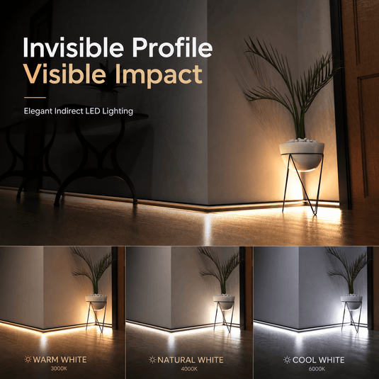 Infographic on the skirting profile's low-level light