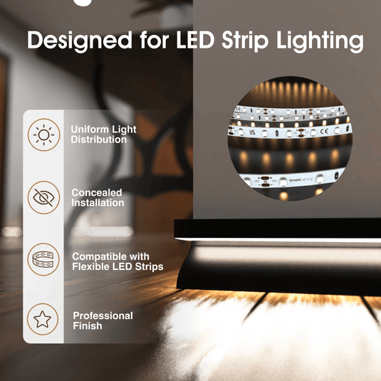 Infographic on using the profile with LED strip