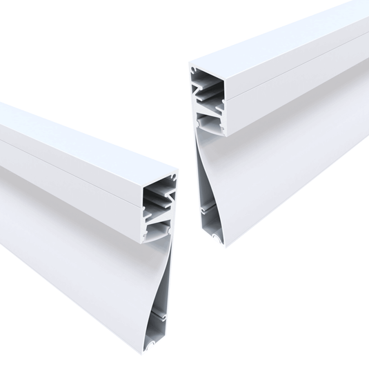 Pack of two matt white skirting LED profiles