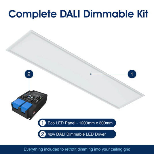 Infographic on the complete DALI dimmable kit