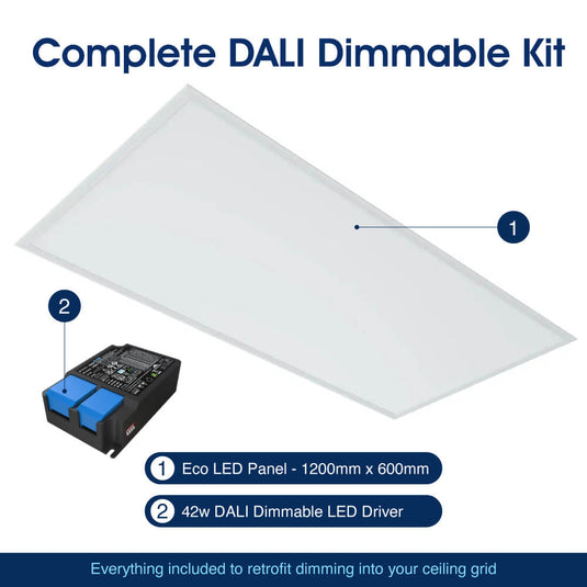 Infographic on the complete DALI dimmable kit