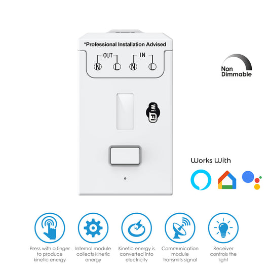 Kinetic switch receiver feature icons